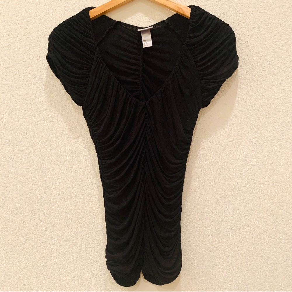 Express Ruched Black Top NWOT